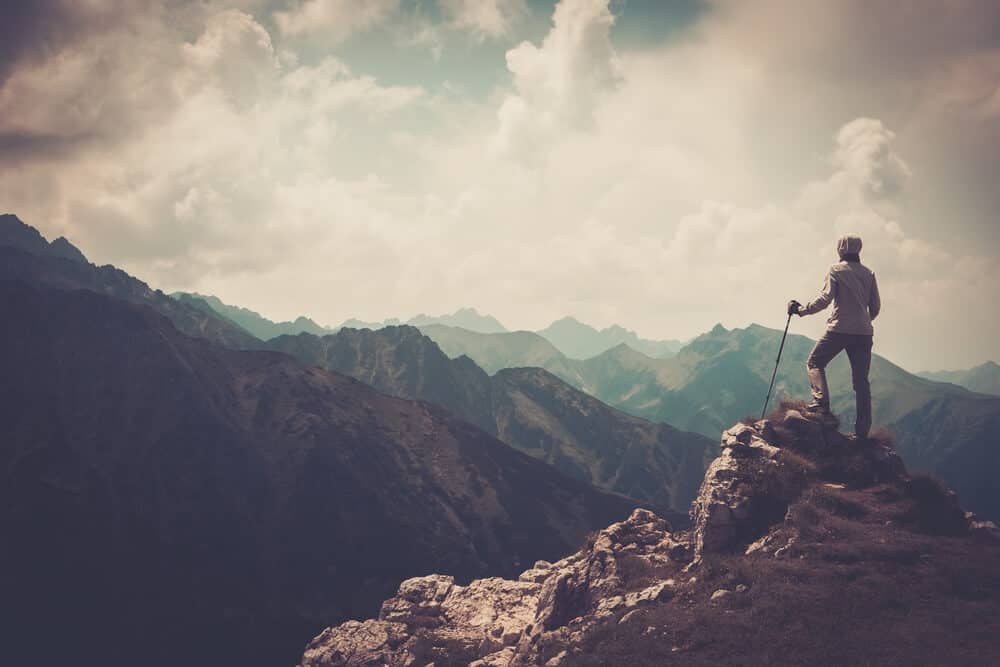 Hiker On Mountain