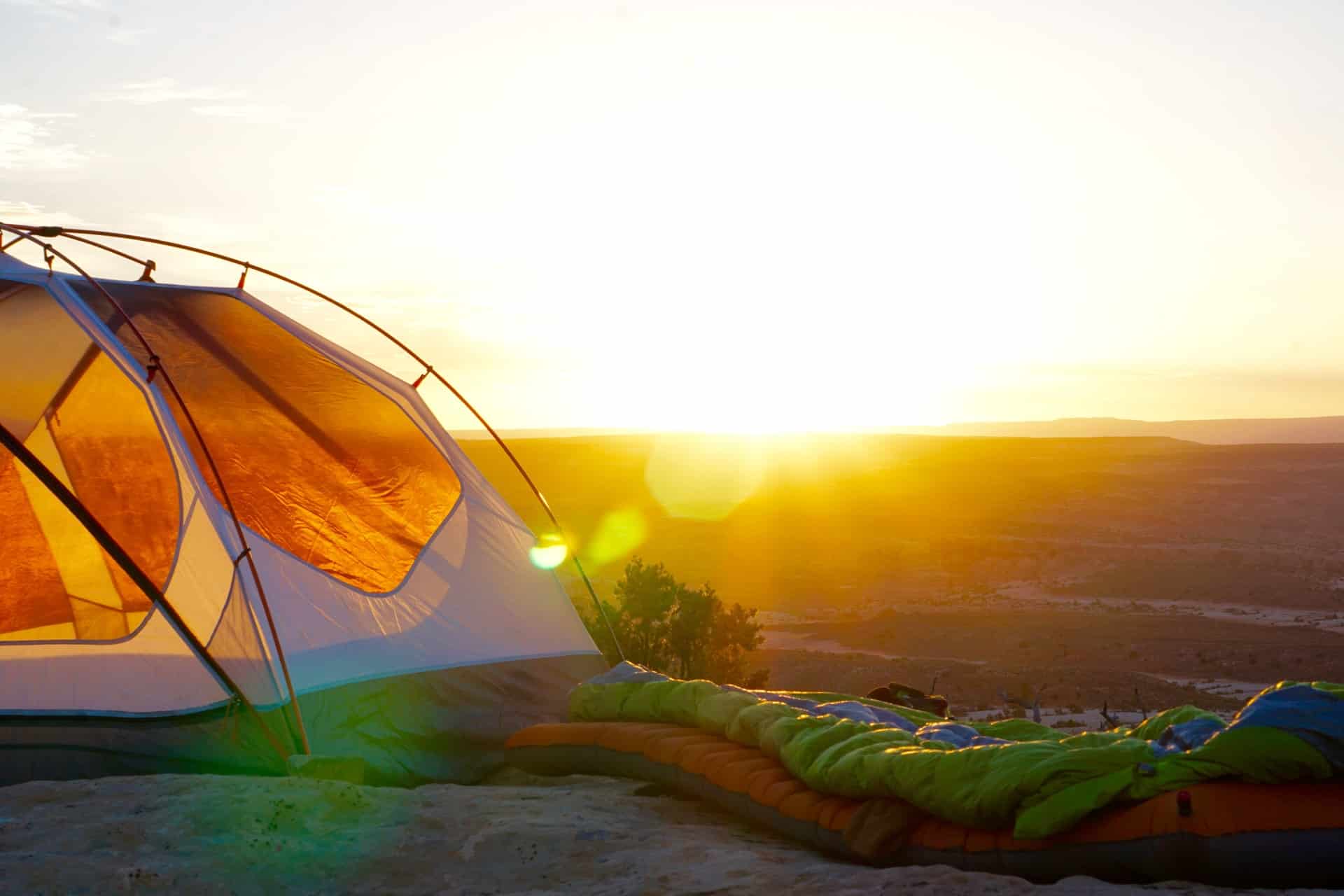 Tent setup with stakes