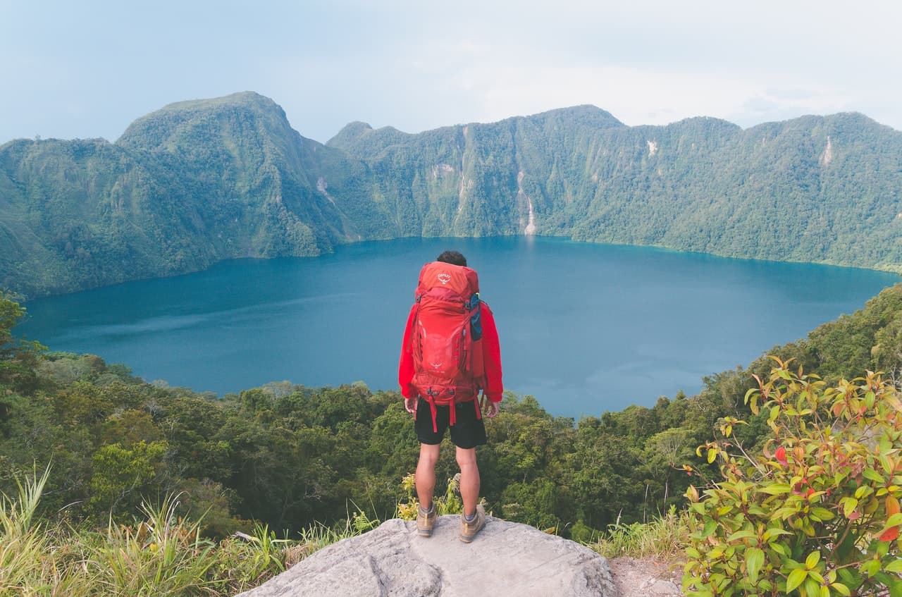 Hiker on mountain