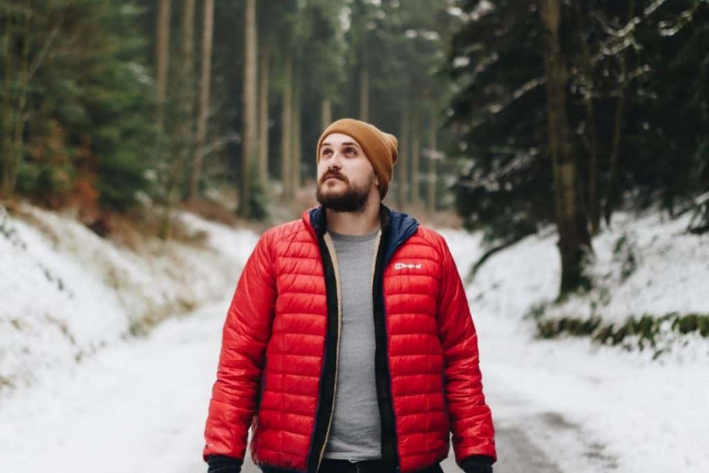 Man Wearing Winter Jacket